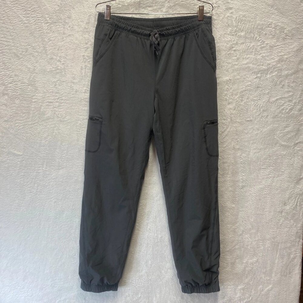 Eddie Bauer Polar Jogger Pants Women's 10 Gray Fleece Lined Mid Rise Drawstring